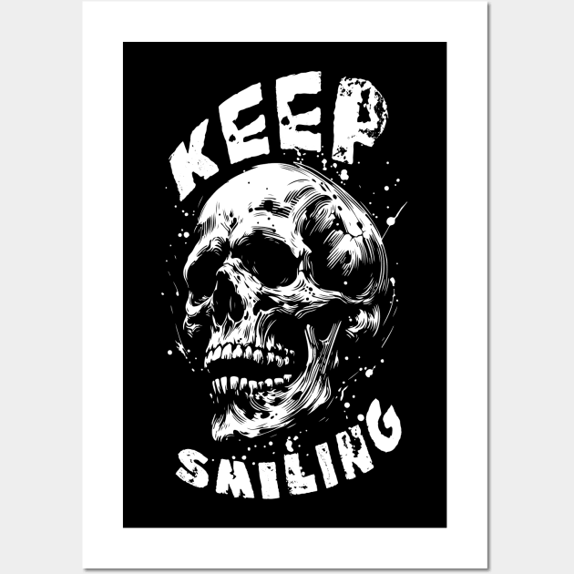 Keep Smiling Skull Wall Art by Delicious Art